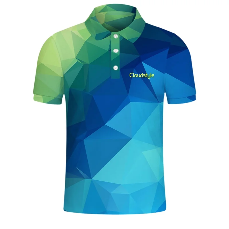 Белая футболка поло 3d футболки с принтом радуги Повседневная новый дизайн