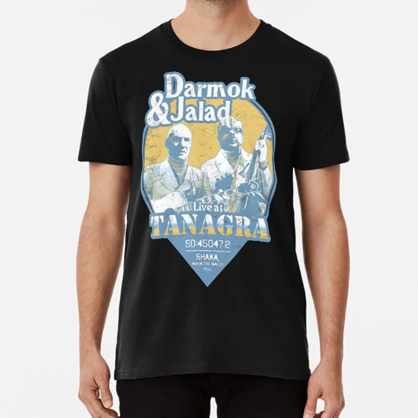 Футболка с надписью Live at Tanagra darmok and jalad nerdy nerd geek geeky sci fi|Мужские футболки| |
