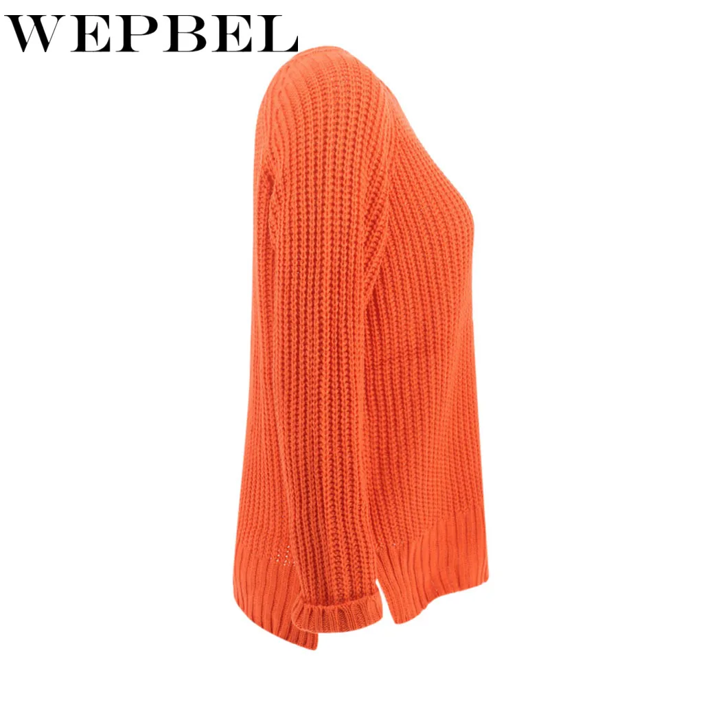 

WEPBEL Ladies Autumn Winter Warm Knitting Sweater Women Knitted Pullover Sweater