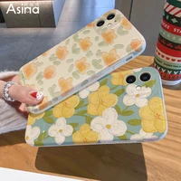 asina imitation lambskin case for iphone 12 11 pro max x xs xr 7 8 plus cute flower cases for iphone 12mini se2020 back cover