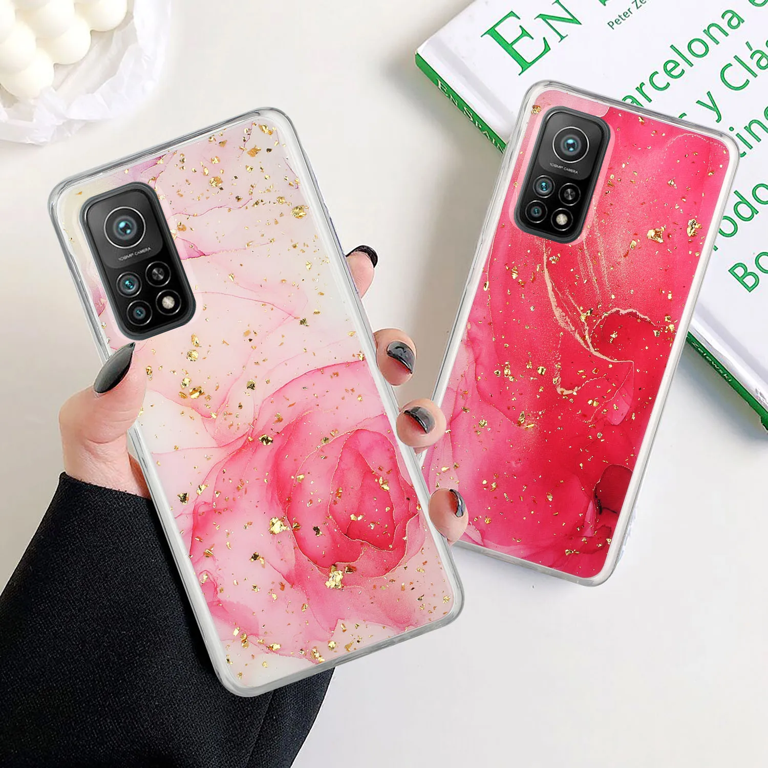

Irregular Epoxy Marbling Bling Colorful Phone Case For Xiaomi 10T Pro Lite Transparent Edge Shockproof TPU Protection Back Cover