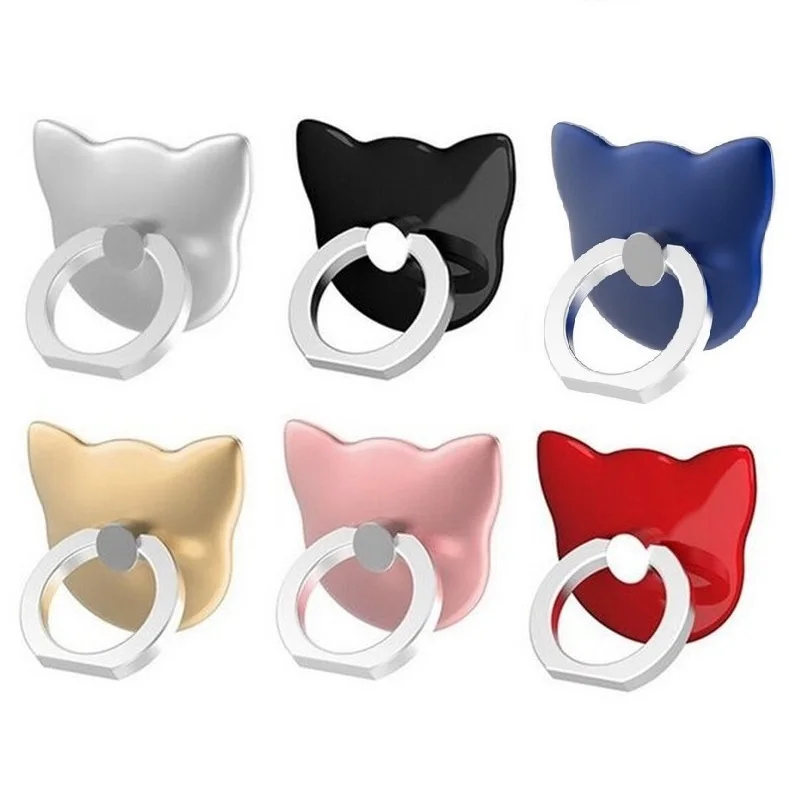 

500pcs 360 Degree fold Finger Ring Holder Mobile Phone cat face Holder Finger Stand Holder