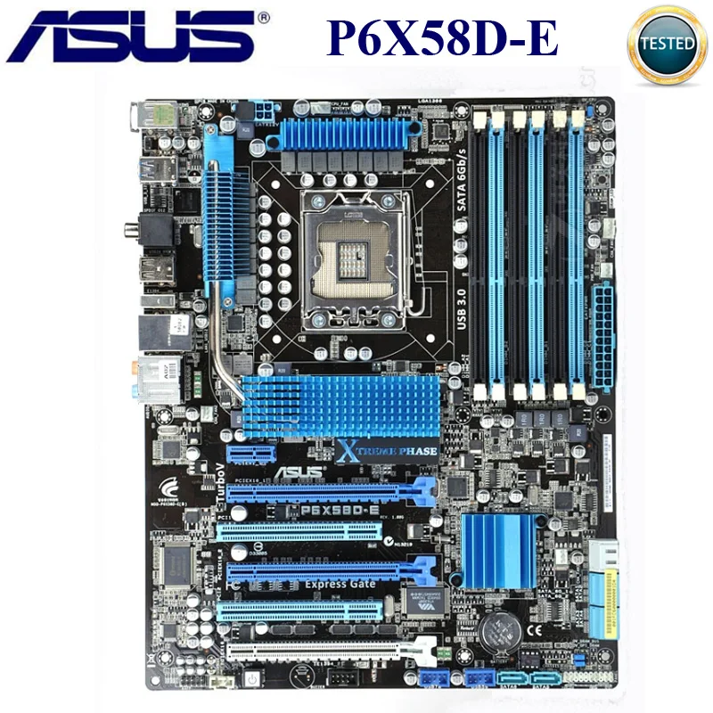 Billig Asus P6X58D-E Motherbaord Intel X58 Core I7/Core I7 Extreme LGA 1366 DDR3 24GB SATA III Original Desktop Asus X58 Mainbaord Verwendet