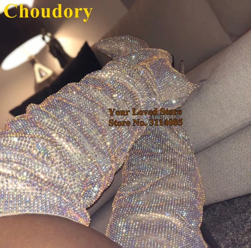 Рождественская вечеринка чрезвычайно роскошные женские ботинки с кристаллами