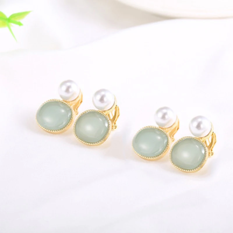 2019 Новое геометрическое овальное ретро кулон жемчужное ухо проколотое клип