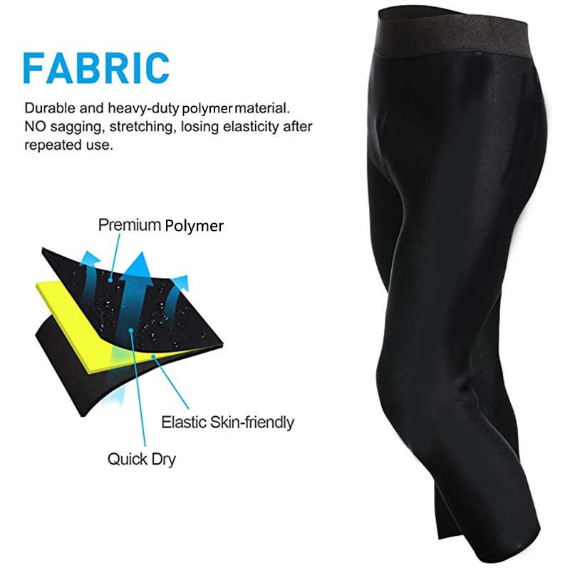 Men Hot Neoprene Sauna Sweat Pants Slimming Body Shaper for Weight Loss Hot Thermo Leggings Workout Pants Sauna Tight Pants Gym