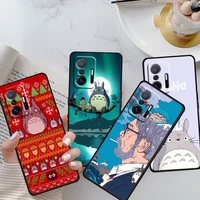japanese christmas totoro for xiaomi mi 11 10 ultra 11t 10t note 10 lite 11i 10i 10s 5g soft black phone case cover shell