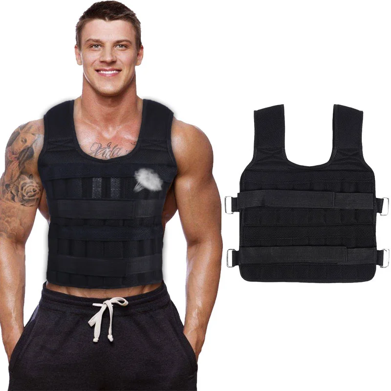 

30KG Exercise Loading Weight Vest Boxing Running Sling Weight Training Workout Fitness Adjustable Waistcoat Jacket Sand Clothing