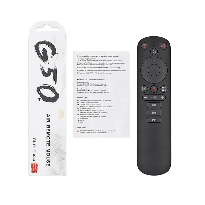 Фото Пульт дистанционного управления G50S Air Mouse с гироскопом, голосовым поиском, ИК-обучением, 2,4 ГГц, беспроводная мышь, пульт дистанционного упра... №5