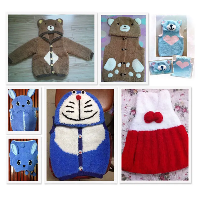 Jiwuo 50г / Рулон Трехниточная коралловая флисовая детская нить толстая пряжа для вязания на спицах для кардигана, шапки и шарфа.