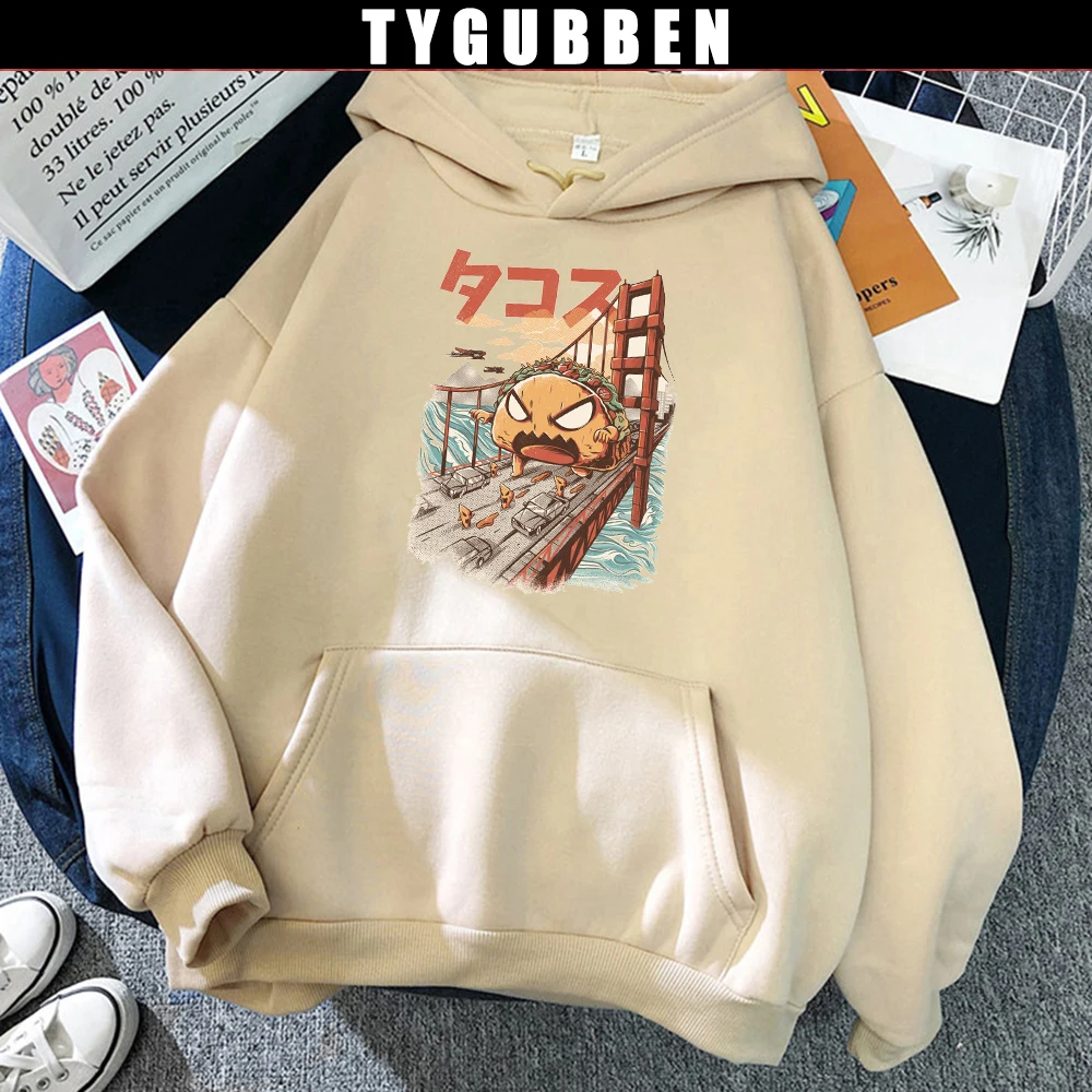 

Golden Gate Giant Taco Monster Print Women Hoodie Sweetshirt Harajuku Long Sleeve Hoodies Women Kawaii Clothes Tops Ukiyu E