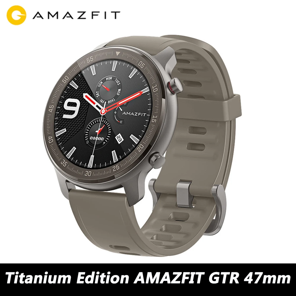 Глобальная версия Amazfit GTR 47 мм титановые Смарт часы 5ATM умные 24 дня батарея