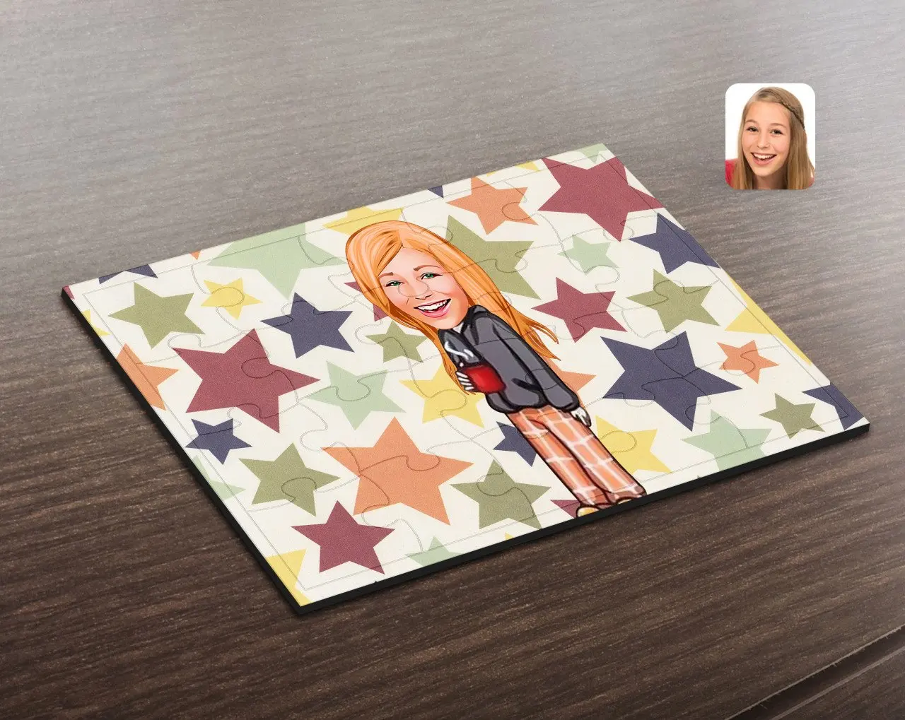 Personalized Women 'S Caricature Of Wooden Puzzle-100