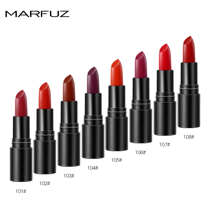 Новинка матовая водостойкая бархатная помада MARFUZ 8 цветов сексуальный