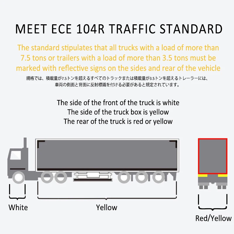 Светоотражающая наклейка VOOFENG 5 см x 45,7 м для грузовика ECE 104R PMMA самоклеящаяся предупреждающая лента для прицепа RS-2850 для повышенной видимости (art.: 3920cd47138b0) - 3920cd47138b0