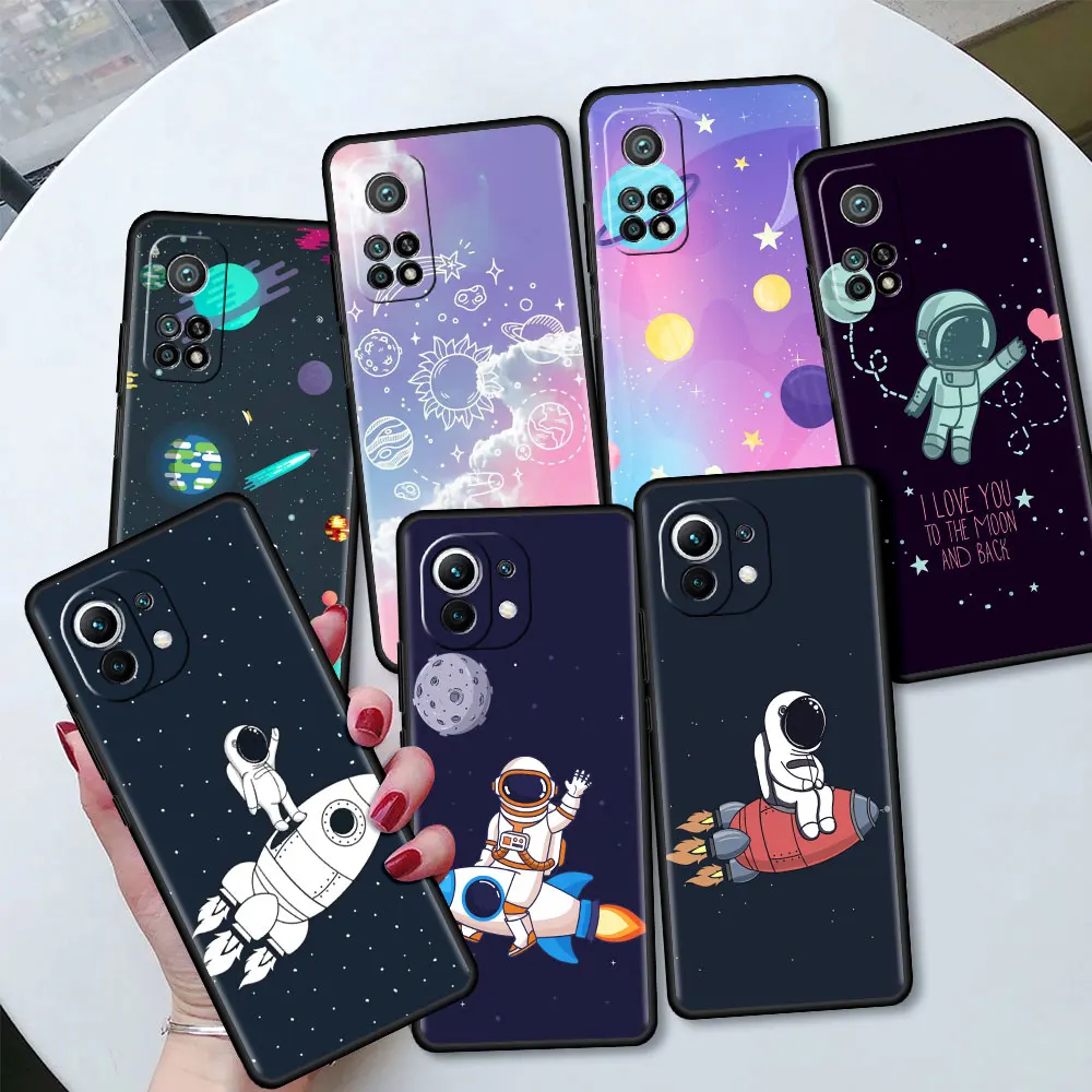 

Fitted Soft Case for Xiaomi Poco X3 NFC M3 11 Lite 10T Pro 9T 9 10 CC9 CC9E 9 SE Note 10Lite Phone Capa Rocket Star Astronaut