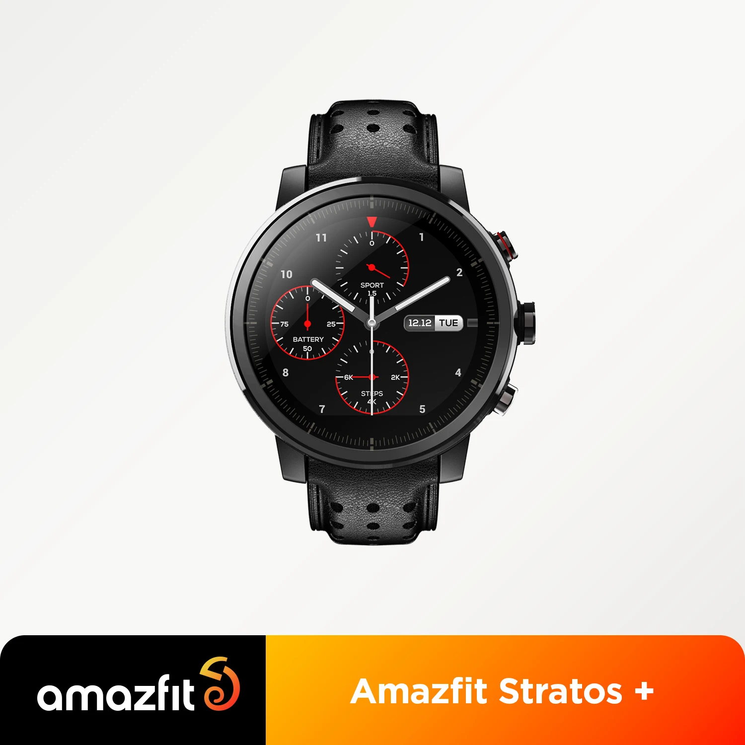 

Original Amazfit Stratos+ Flagship Smart Watch Genuie Leather Strap Gift Box Sapphire Glass Flourorubber Stra for Android Phone