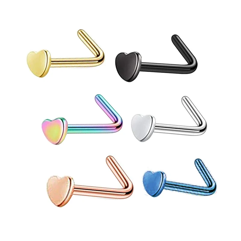 

L Shape Steel Nose Rings Piercing Septum Helix Tragus Clicker Body Nose Ring Piercing Body Piercing Jewelry