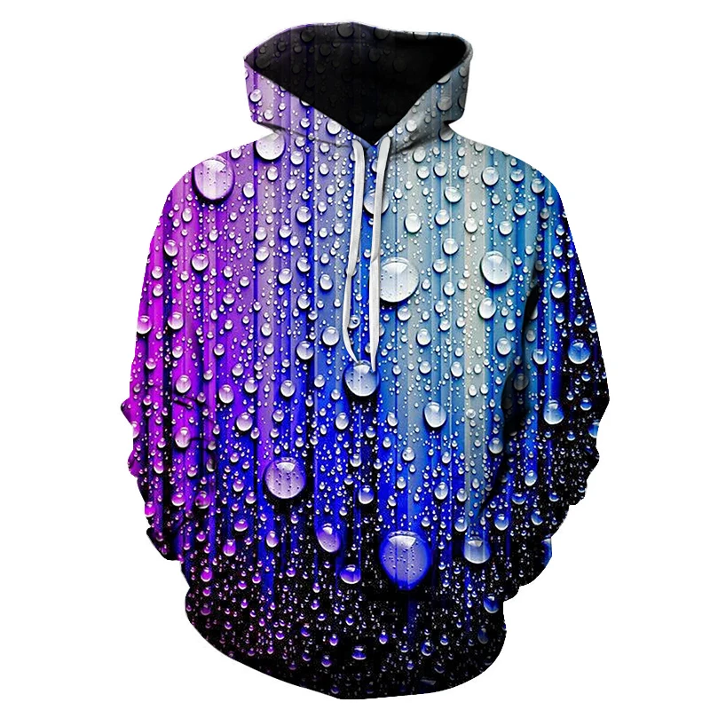 

New Fashion 3D Print Hoodies Funny Unisex Hoodies Water drops Print Hotstyle Pullover Sleeve Streetwear Sweatshirt Hoodie