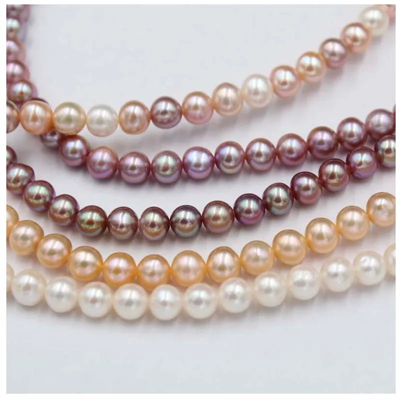6-7 мм/69 шт. натуральный белый розового и фиолетового цветов Круглый пресноводного