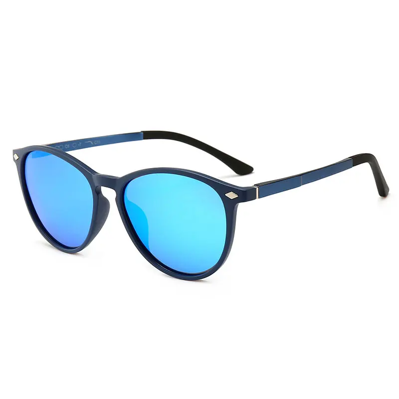 Reven Jate Men Women Classic Retro Rivet Polarized Sunglasses TR90 Legs Lighter Design Oval Frame UV400 Protection 9900