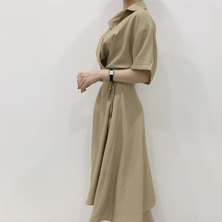 Colorfaith/Новинка 2019 года сезон весна лето женские платья рубашки до середины икры с