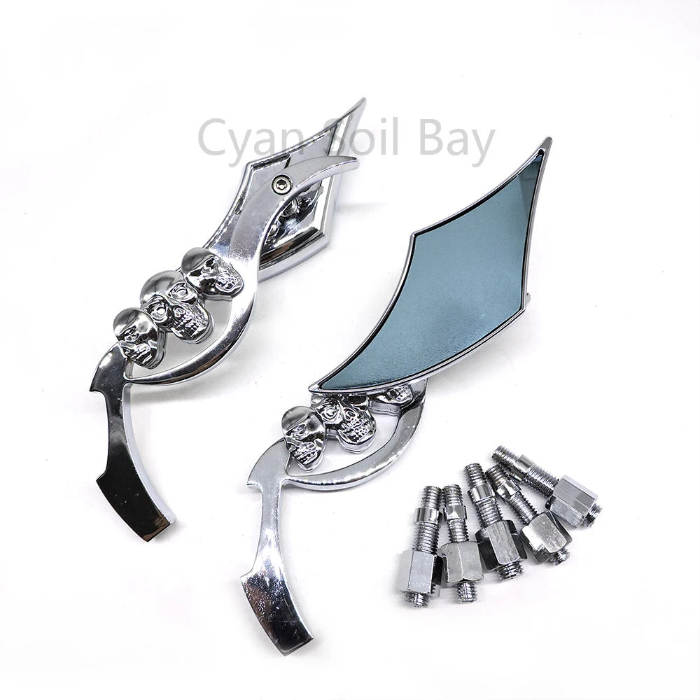 2 шт./пара зеркала заднего вида для мотоцикла Мотоцикл Скутер Cafe Racer боковые череп