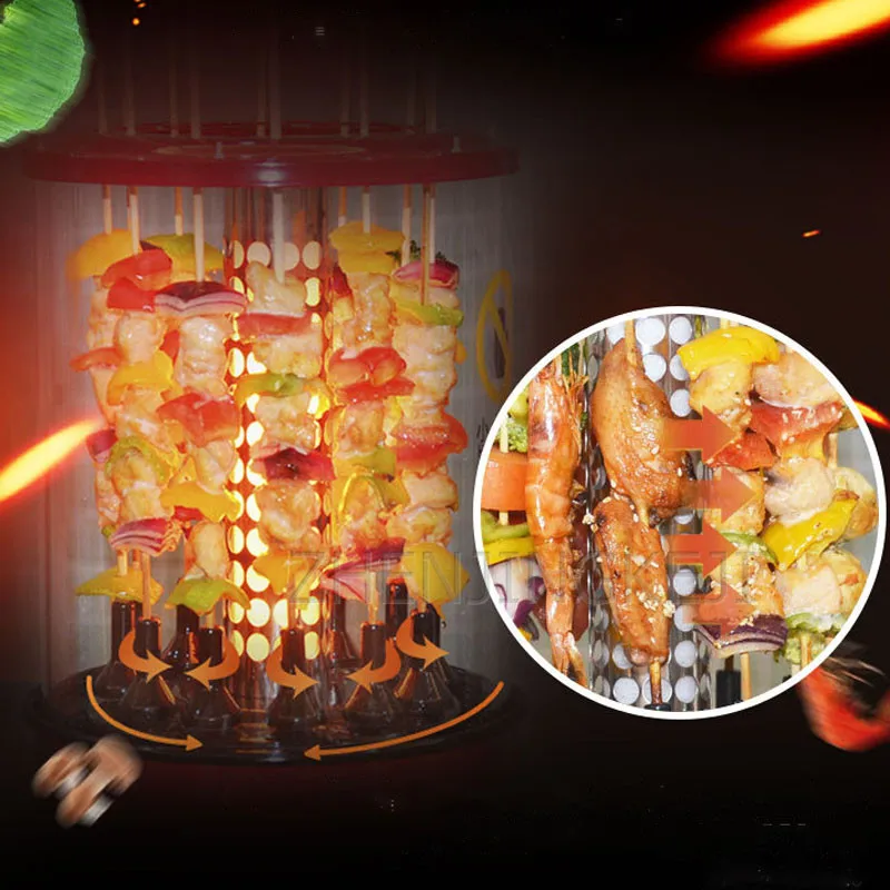 220v home electricity barbecue furnace lazy smoke free small electric grill infrared fast spin barbecue machine high power 1100w free global shipping