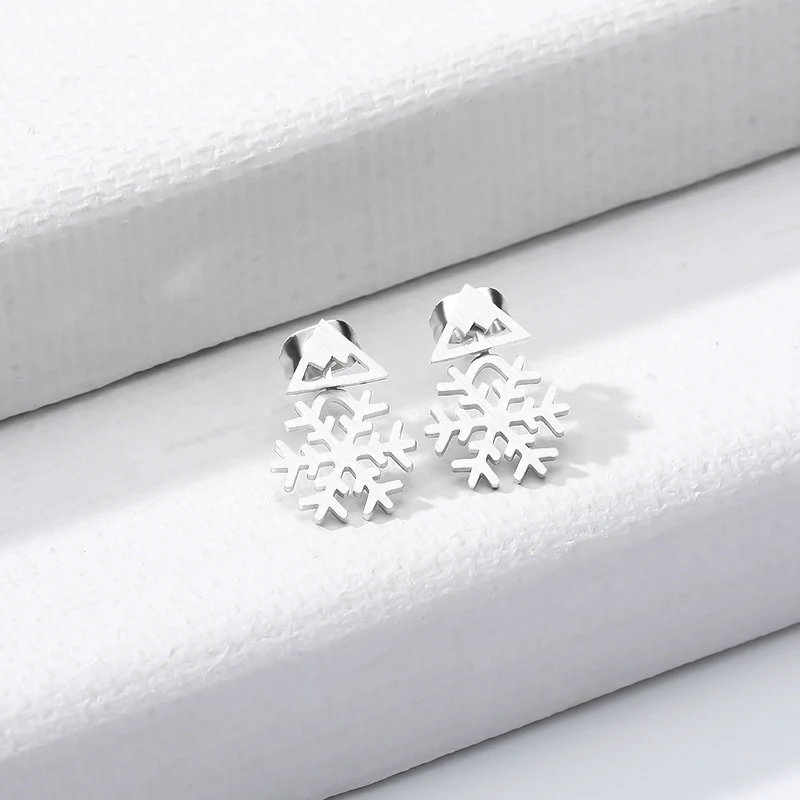Модные милые зимние креативные серьги в виде снежинок для женщин ювелирные изделия девушки цветок на удачу