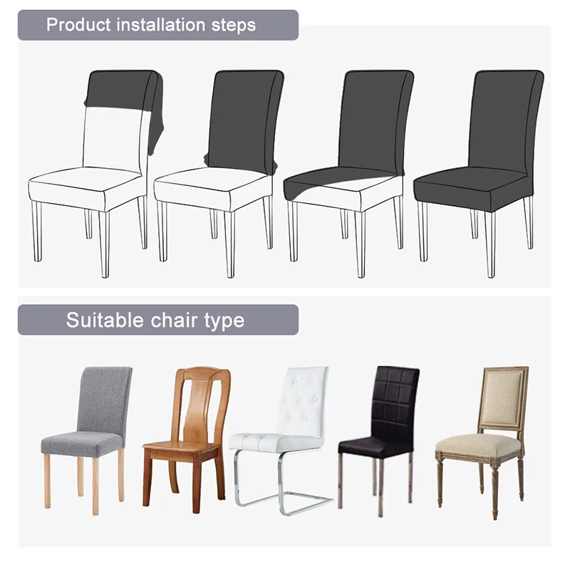 Трикотажные диагональные водонепроницаемые жаккардовые чехлы для стульев