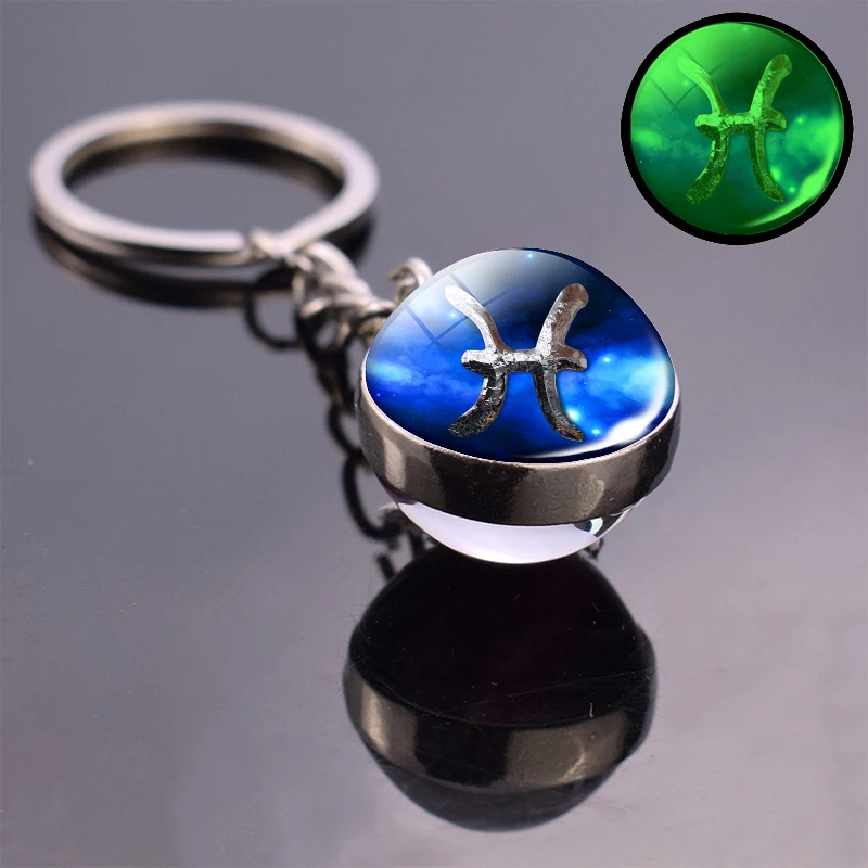 Брелок с 12 созвездиями зодиака Скорпион Лев Овен брелок хрустальным стеклянным