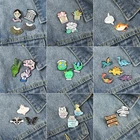 2-5 шт.компл. мультяшный женский милый динозавр земля горшечная Китовая эмблема Подвеска лацкан рюкзак ювелирные изделия подарок