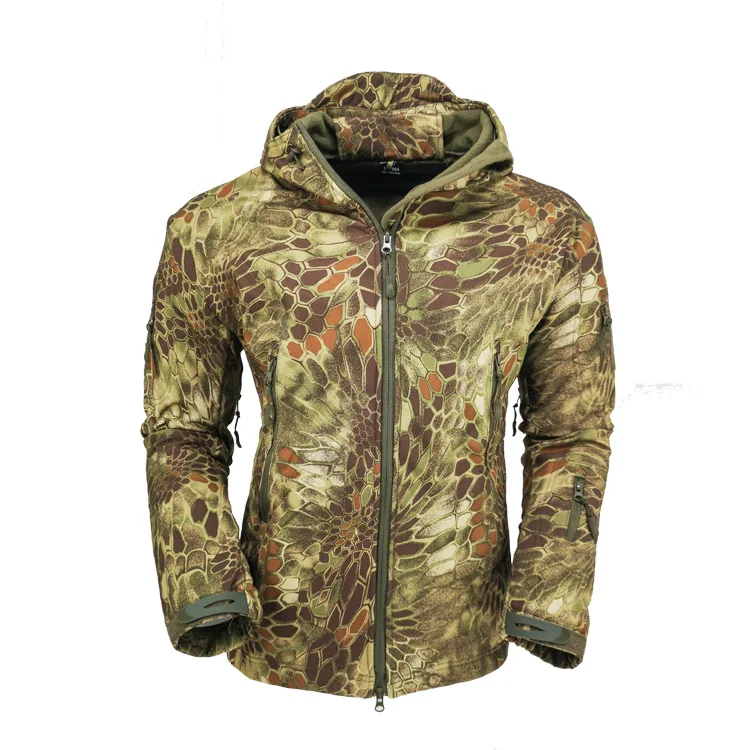 Уличная камуфляжная куртка Мужская из кожи акулы мягкая оболочка осень и зима