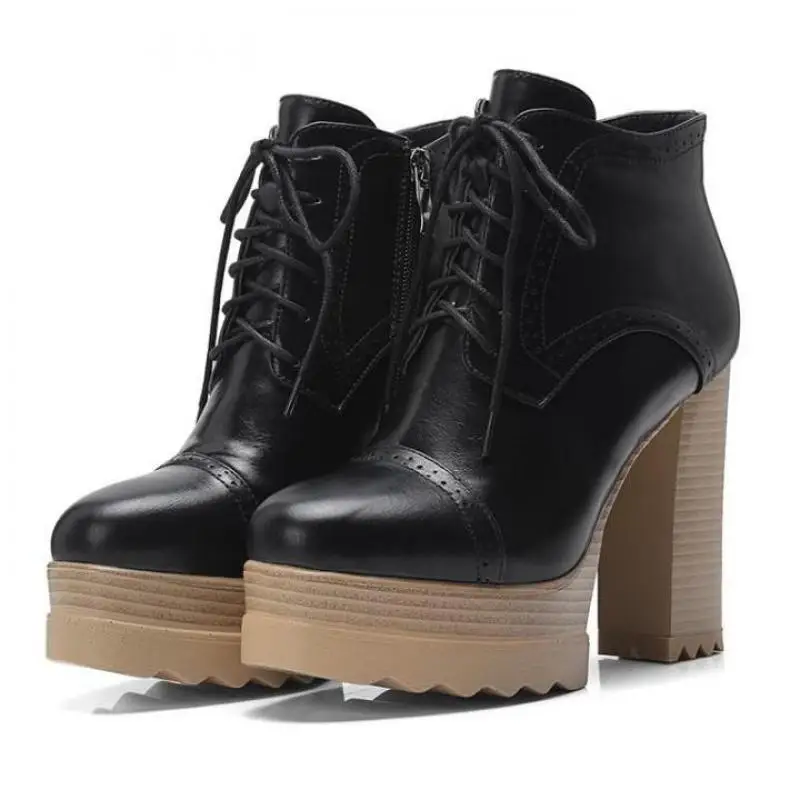 

11cm Heel Women Boots High Heel Platform Size 32 To 42 Ankle Boots For Women