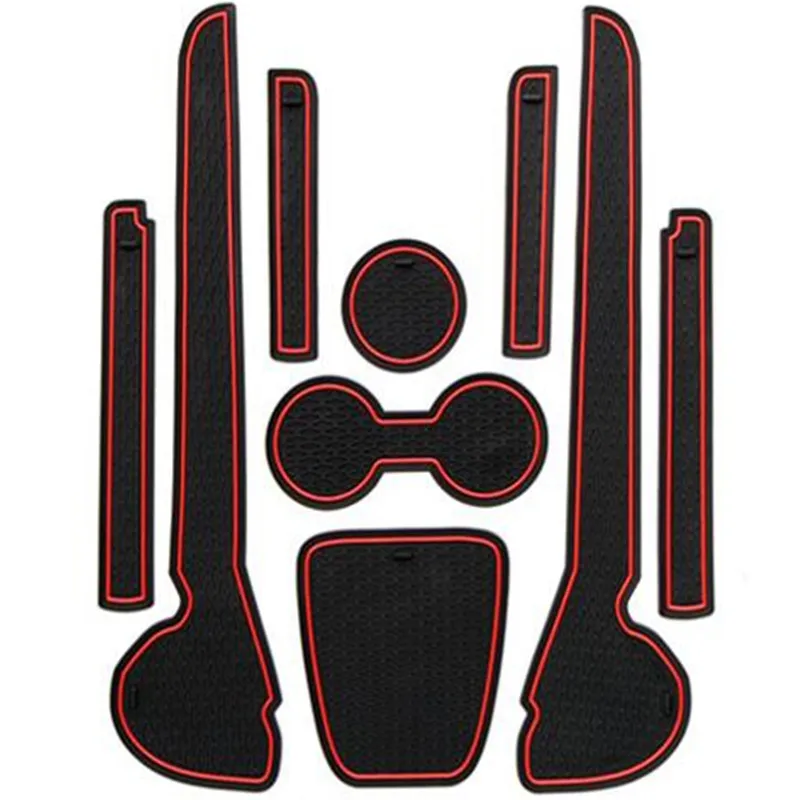 

9Pcs Door groove mat for Volkswagen Polo Polo GTI 2011-2016 dustproof pad water coaster anti-slip mat door groove mat coaster
