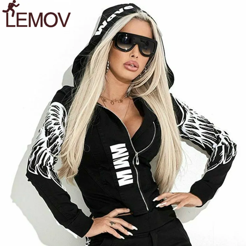 Женский спортивный костюм из двух предметов с принтом Крылья Базовая куртка