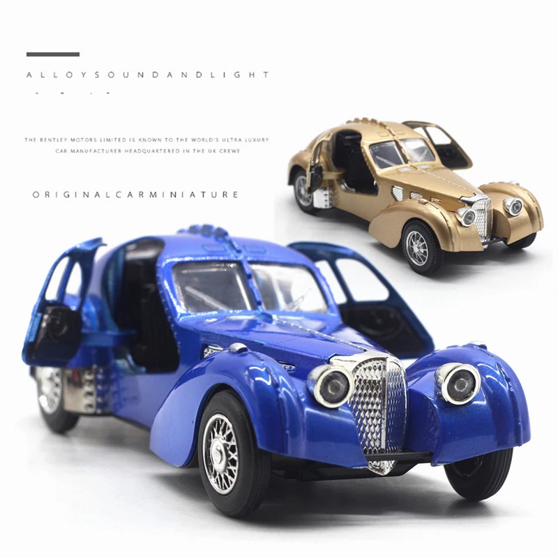 1:28 модель автомобиля сплав Bugatti 57SC Atlantic имитации классических автомобилей