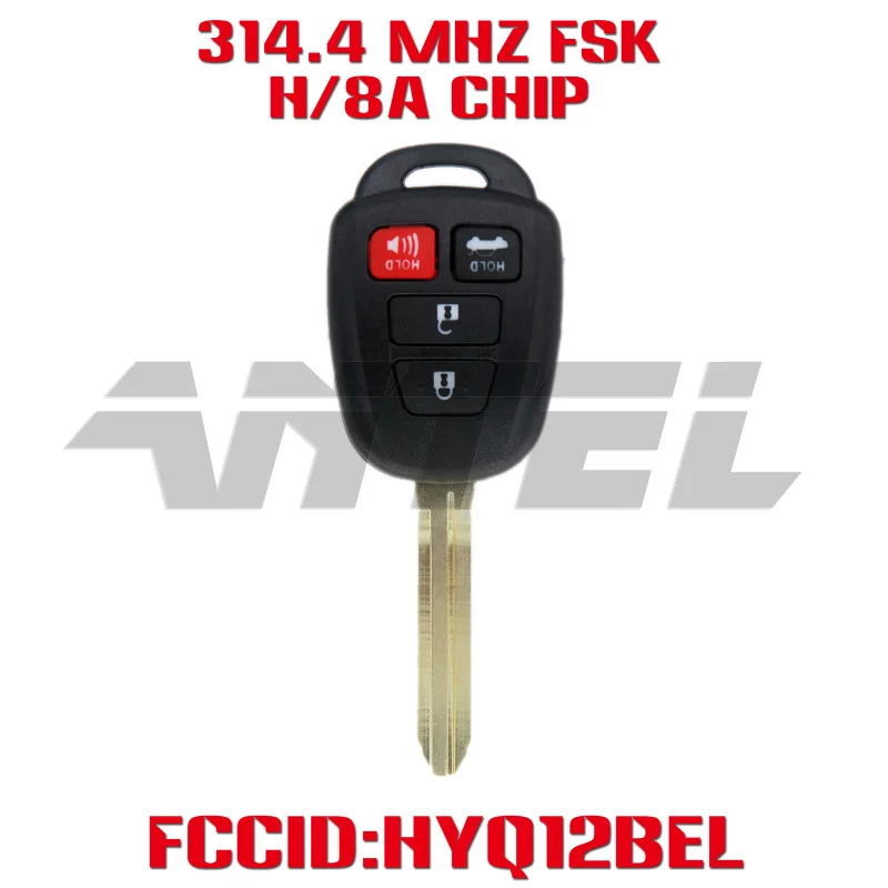 ANTEL для 4 кнопки дистанционного ключа автомобиля 314 МГц Toyota Camry Corolla с чипом H