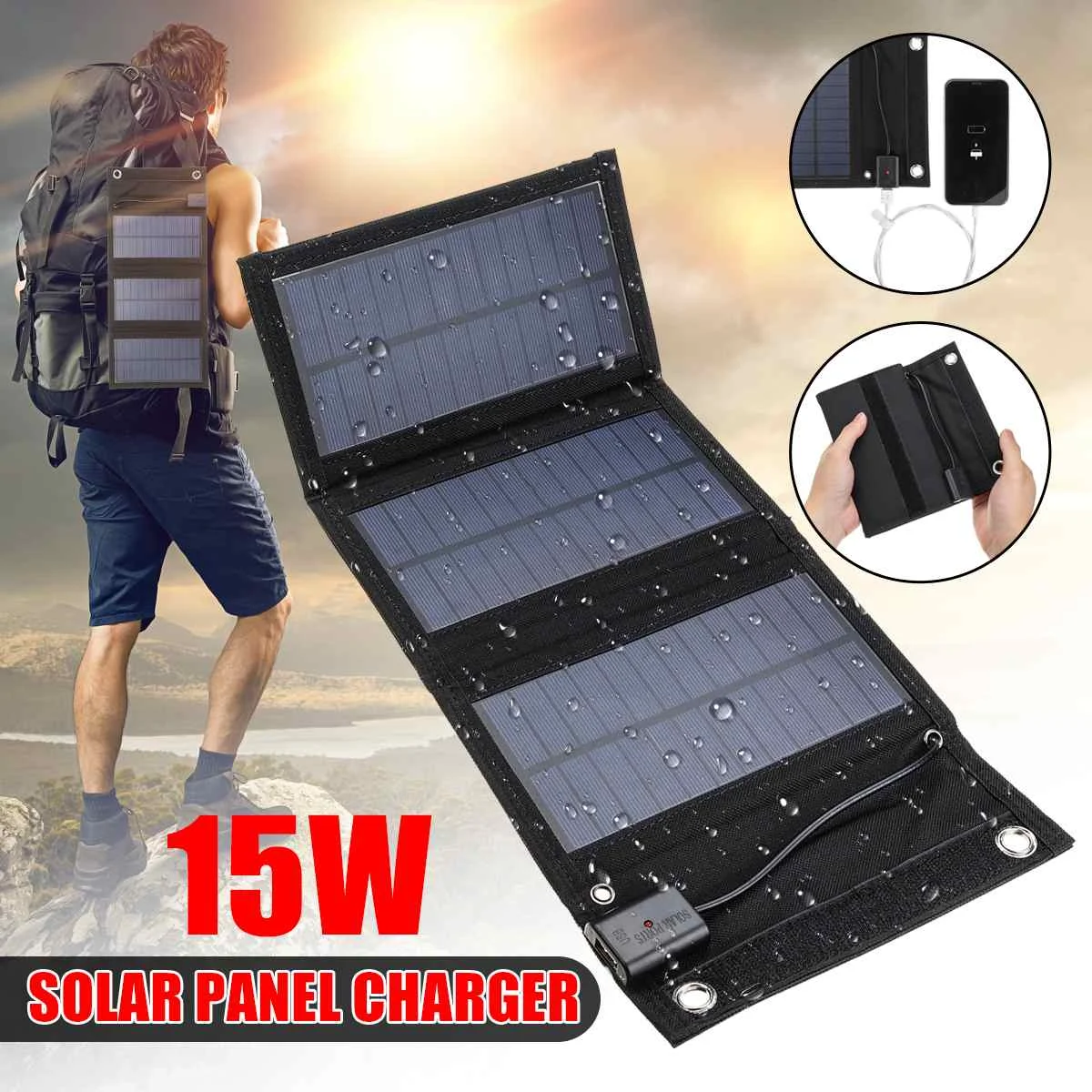 15 Вт 5 в 2 а USB порт складная солнечная панель зарядное устройство складное