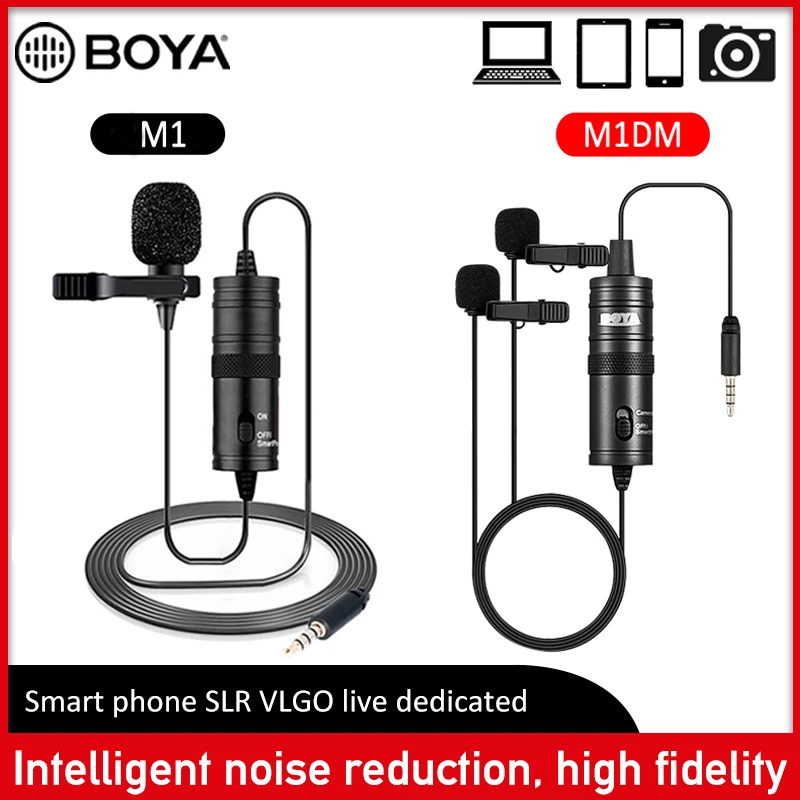 BOYA Mini BY M1 M1DM нажимный петличный Аудио Микрофон 3 5 мм воротник конденсаторный