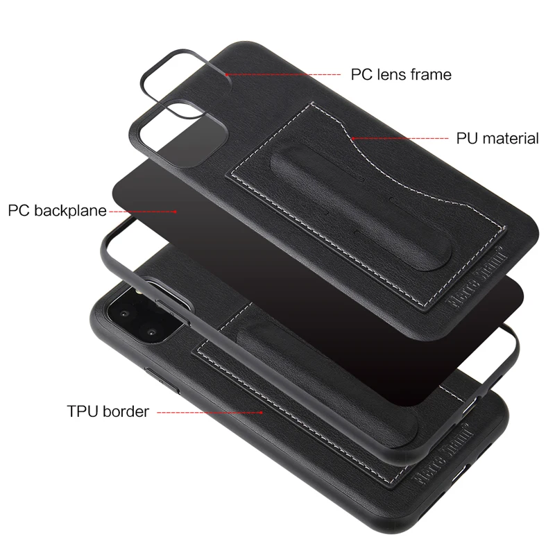 

Case For iPhone 11 11 Pro 2019 Simple Fashion Faux leather card Holder Wallet Mobile Phone Back Cover For iPhone 11 Pro Max Case