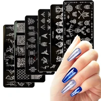 1pc 126cm nail art templates stamping plate design flower animal glass temperature lace stamp templates plates image