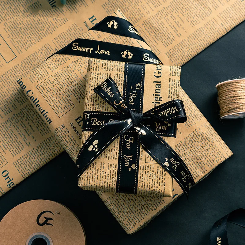 10 шт./пакет подарочная упаковка Бумага рулон Винтаж новости Двусторонняя цветок