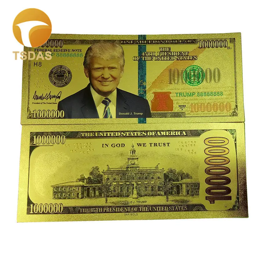 США Дональд Трамп памятный президент Золотой Банкноты набор невалютных банкнот