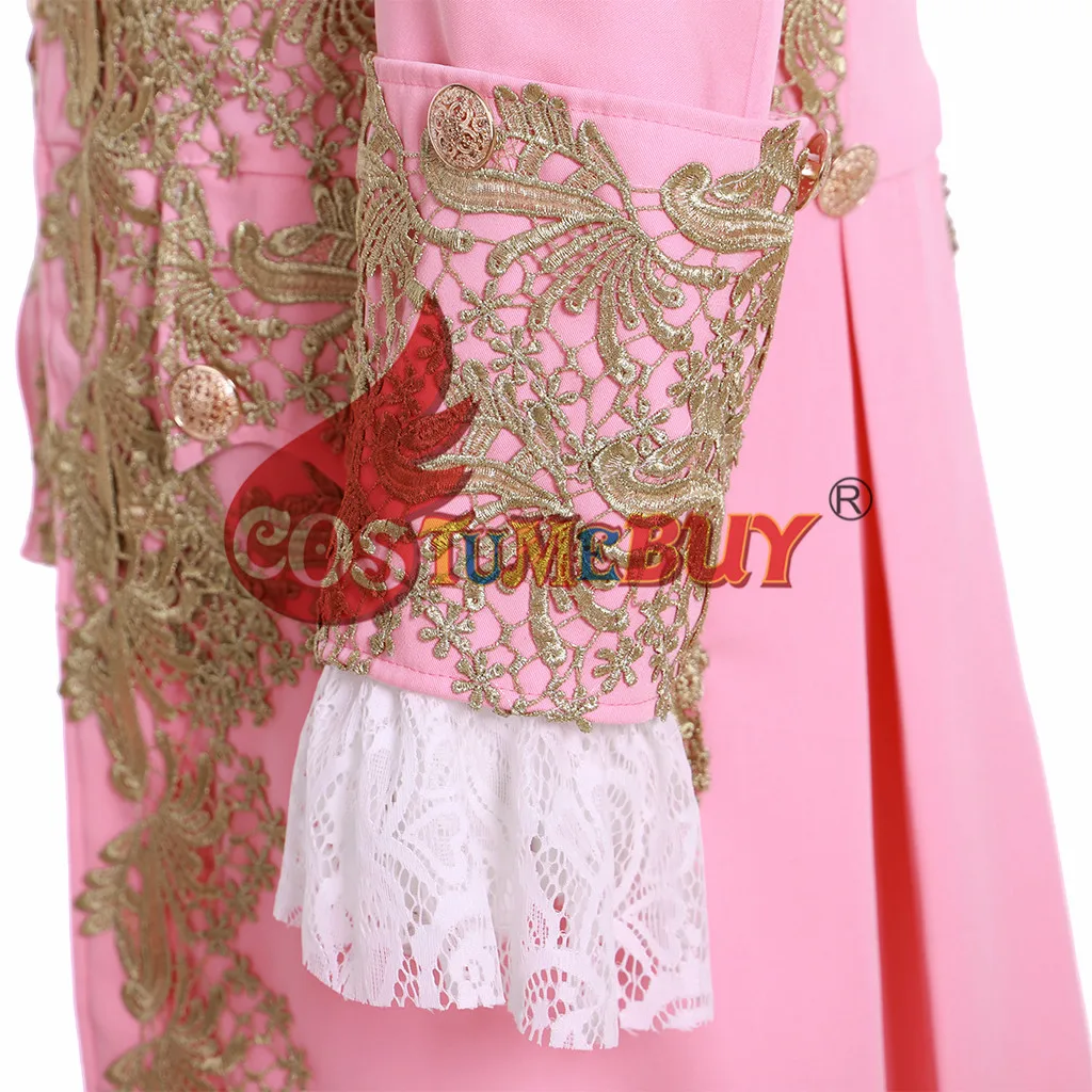 

Costumebuy 18th British Prince Costume Retro Rococo Aristocrat Suit Marie Gentleman Medieval Men Pink Lace Suit Custom Made