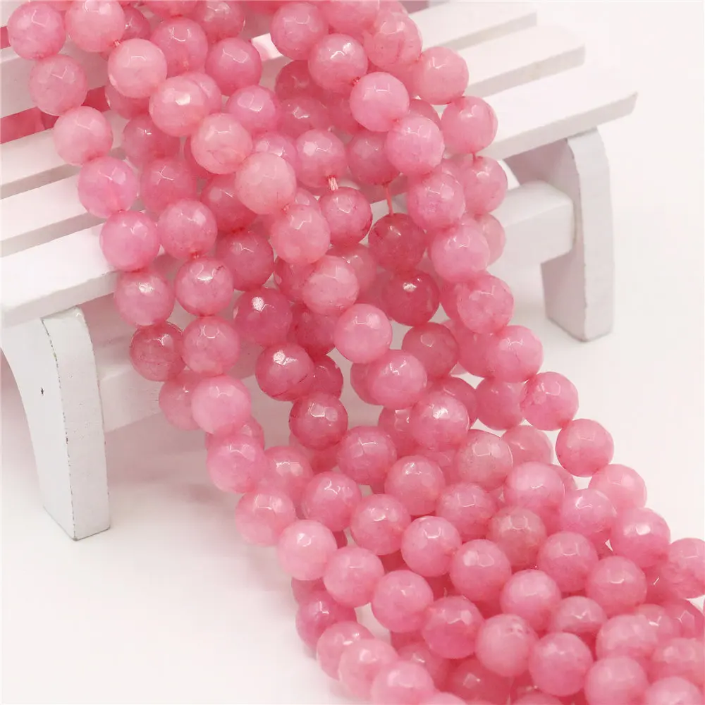 Новинка граненые бусины 8 мм из розового халцедона морганита круглые россыпью