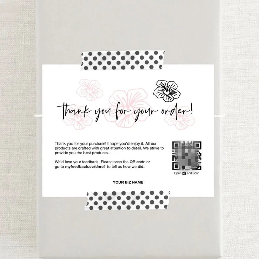 

Personalize Logo Thank You For Your Order Cards ，Business Name Cards，Custom Text Social Media Card