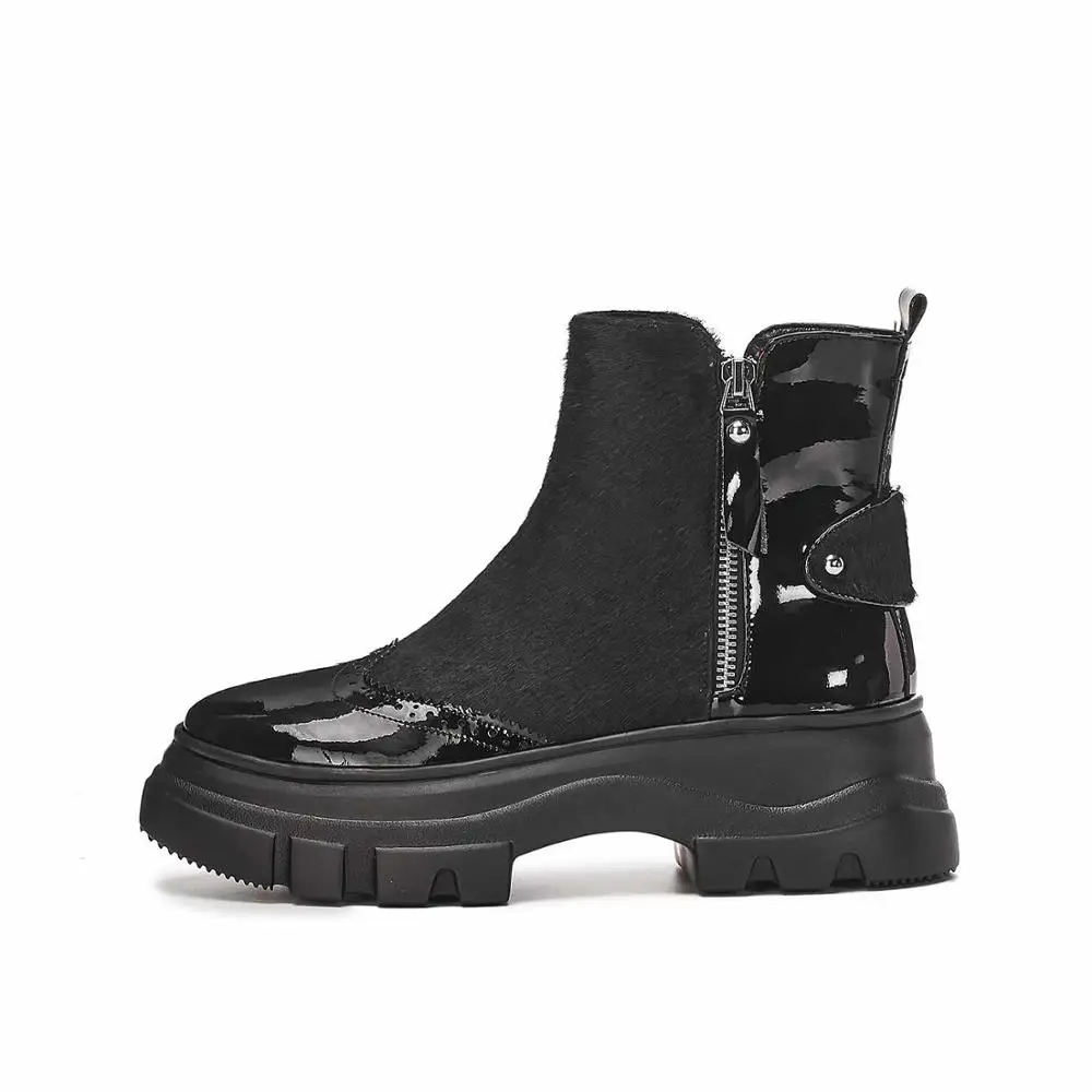 Lenkisen/Полуботинки из лакированной кожи с толстой подошвой круглым носком на