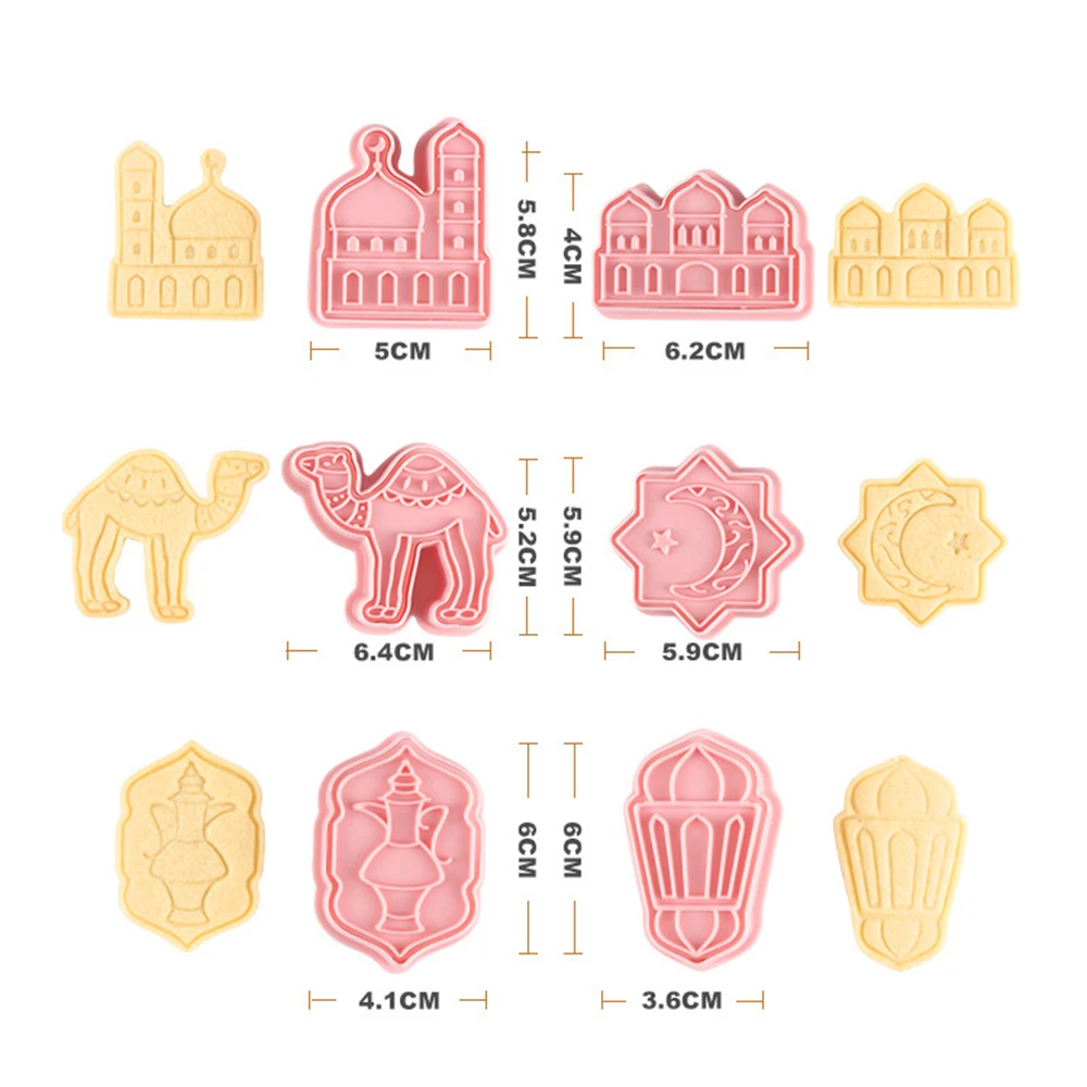 

6Pcs/set 3D Biscuit Stamp Cookie Mold Set Muslim Middle Eastern Style Cookie Presses Kitchen Pastry Bakeware Dough Baking Tool