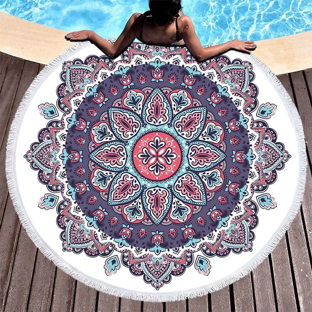 Круглое пляжное полотенце с кисточкой 450 г |